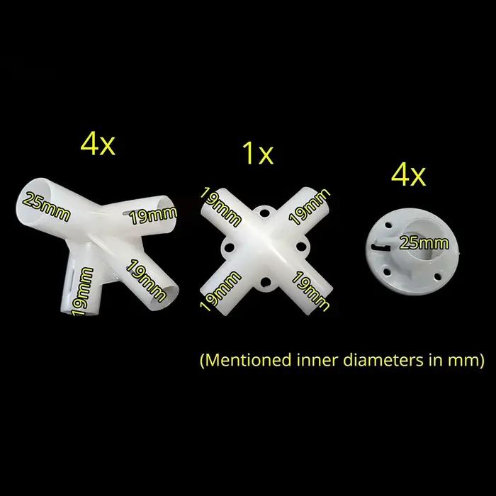 Pièces de rechange pour auvent de Gazebo 3x3m, pieds de tente, connecteur central d'angle 25/19mm, p