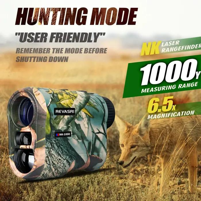 Télémètre laser REVASRI 1000M pour la chasse avec technologie d'acquisition de cible extérieure rechargeable Type-C, monoculaire