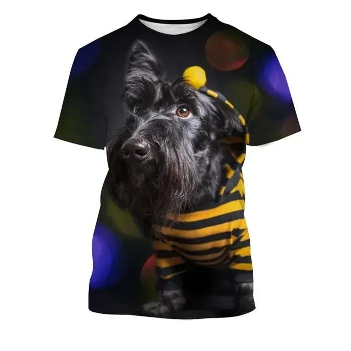 Nouveau Terrier écossais 3D imprimé T-shirt Cool