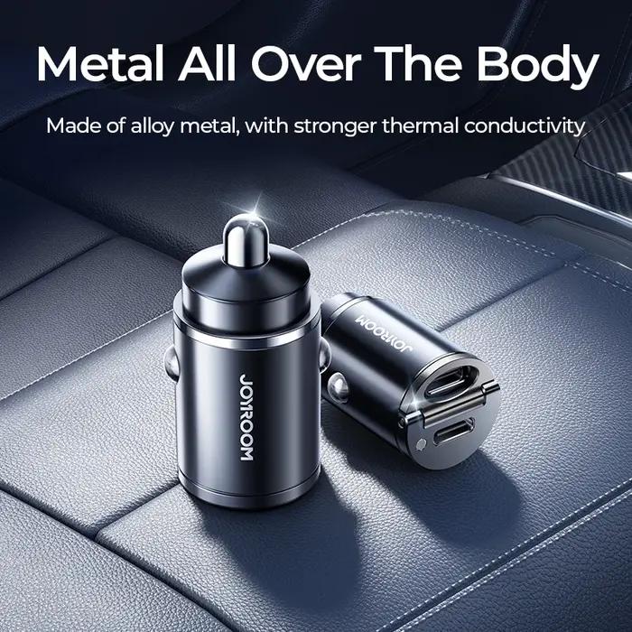 Joyroom-Chargeur USB Type-C pour Voiture, Ports Rapides, Charge Rapide, Mini Adaptateur de Téléphone