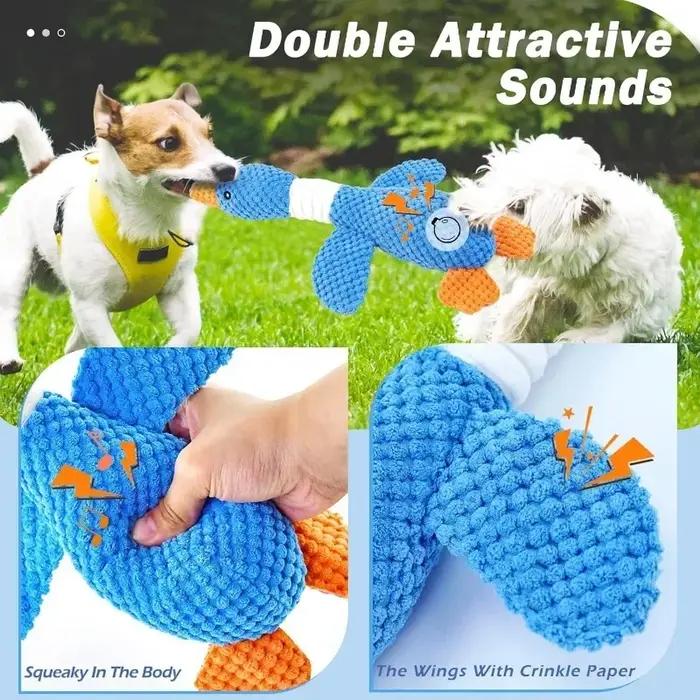 Jouets en peluche amusants en forme de canard et de chien, jouet sonore pour chiot, jouet à mâcher en forme d'oie sauvage pour chiens de petite, moyenne et grande taille, pour le nettoyage des dents