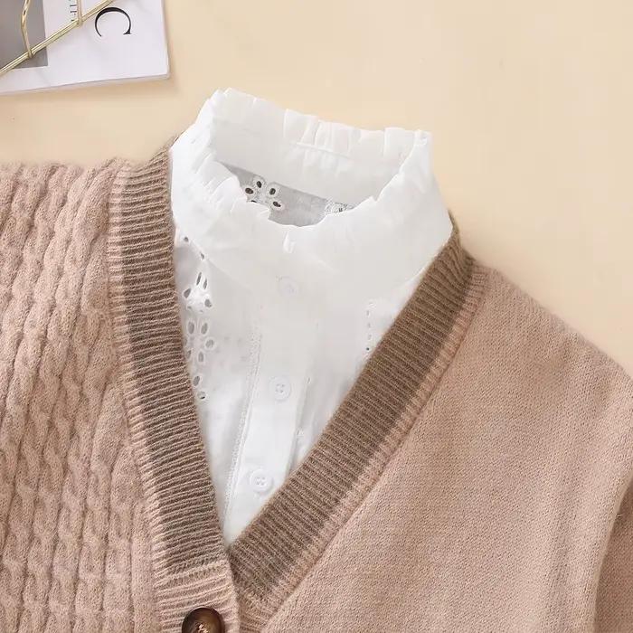 Faux col respirant ajouré pour femmes, col montant à la mode, professionnel décontracté polyvalent,