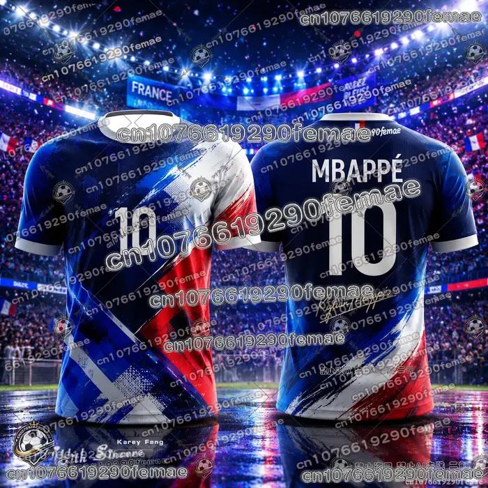 T-shirt de football Mbappé Superstar – Édition Spéciale Commémorative pour Fans – Confort Quotidien – Pour Enfants et Adultes
