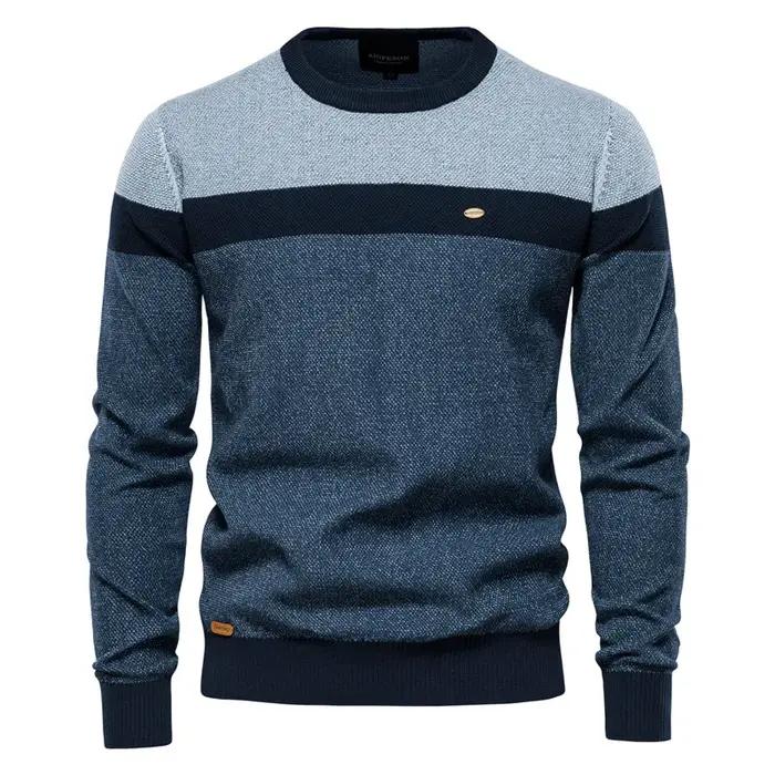 AIOPESON épissage chandail homme pull col rond