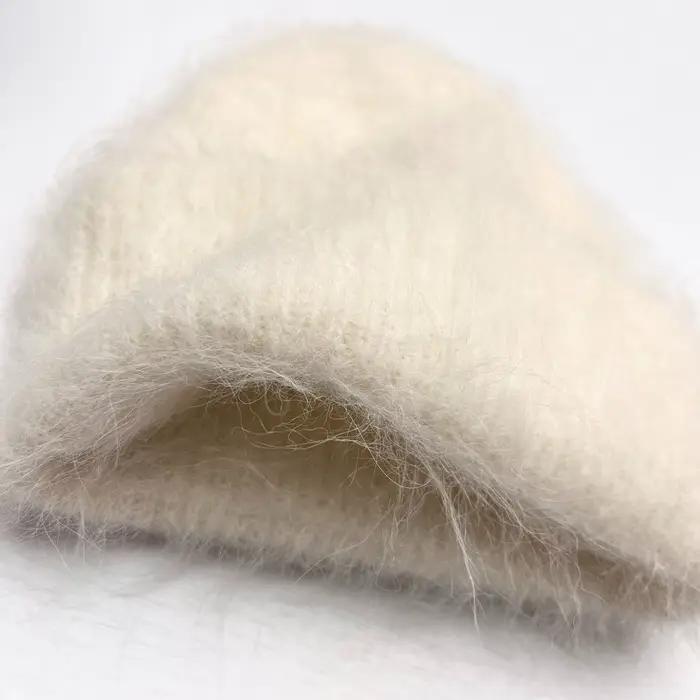 Bonnets en laine d'alpaga moelleux pour femmes, chapeau tricoté chaud, Bonnet d'hiver