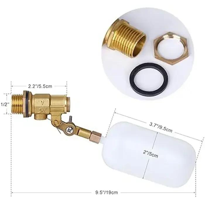 Valve flottante 1/2 pouce pour aquariums et réservoirs d'élevage automatique arrêt de remplissage gestion de l'eau sécurité économie d'eau