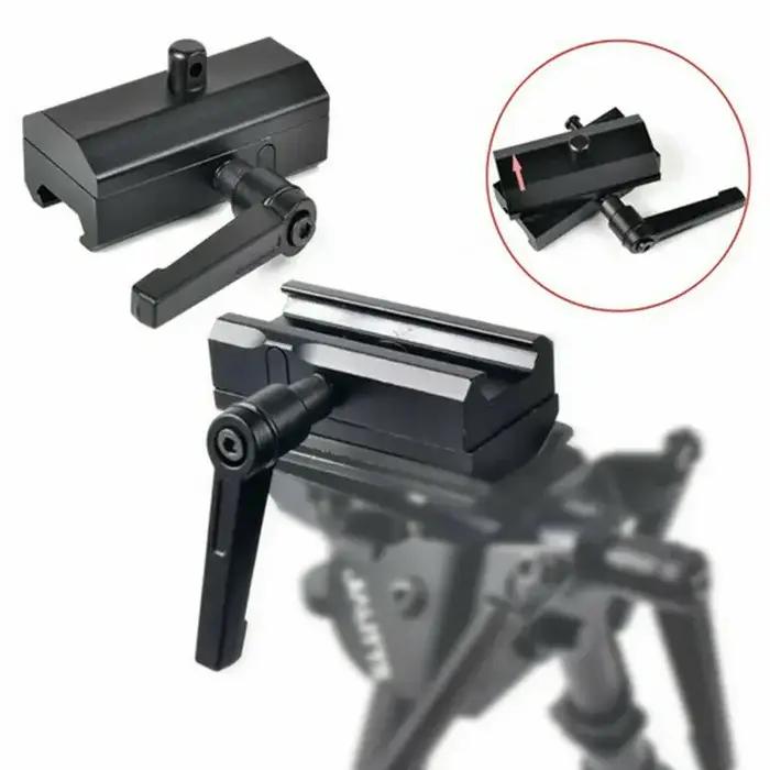 Adaptateur de bipied tactique rotatif QD Harris avec verrou pivotant pour rail Picatinny 20 mm – Accessoires de chasse