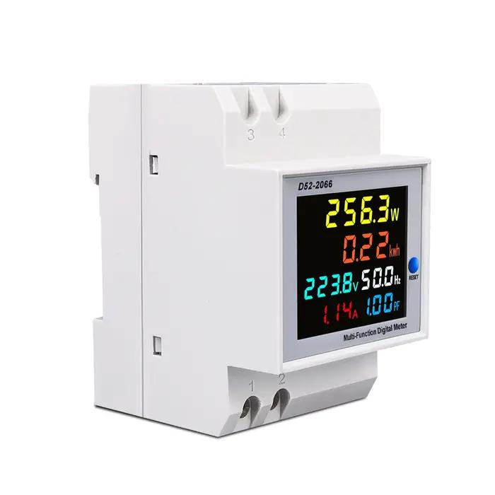 Moniteur AC sur rail din 6 en 1, 110V 220V 380V 100A, tension, courant, facteur de puissance, KWH ac