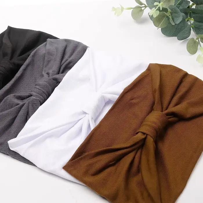Grands bandeaux pour femmes, élégants, style Boho, Turban de Sport, Yoga, en coton, Bandana antidéra