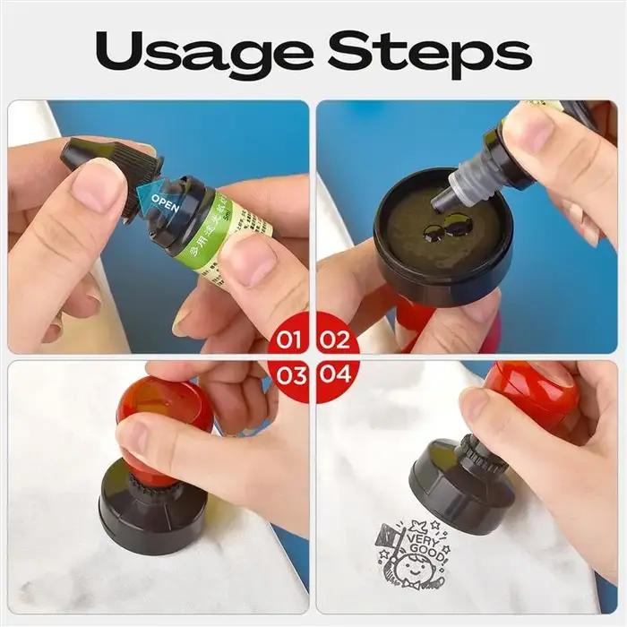 Encre pour vêtements textiles, 5ml, bleu, rouge, noir, encre spéciale pour étudiants, enfants, nom, impression sur vêtements, imperméable, ne se décolore pas