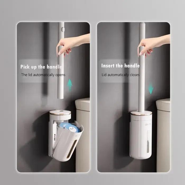 Brosse de toilette jetable, nettoyeur de toilettes mural, outil de nettoyage de tête de remplacement