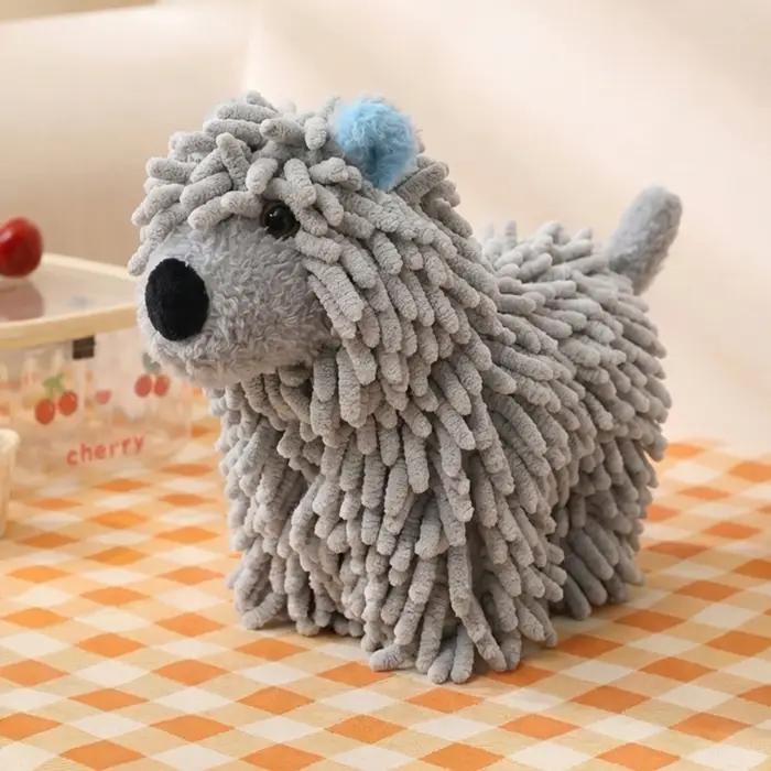 Serviette de toilette douce en chenille pour chien, serviette en microfibre absorbante en chenille, serviettes de toilette en forme de chiot mignon pour salle de bain et cuisine