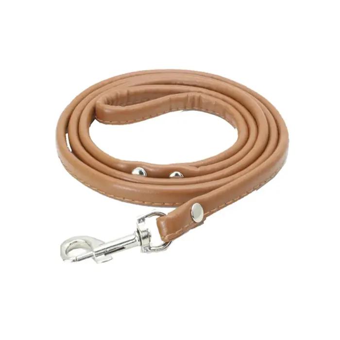 Laisse en cuir PU pour chiens sans enchevêtrement confortable pour chiots et promenades en ville