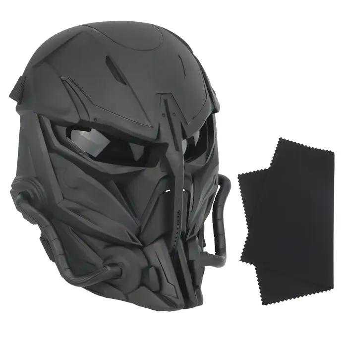 Airsoft Skull Mask Full Face, Chastener Mask with Gray Lens for CS Wargame Hallo