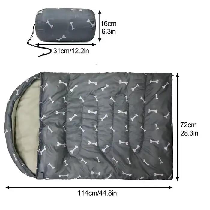 Sac de couchage pour chien, tapis de couchage pour animaux de compagnie, coussin chaud pour chenil, couverture de lit pour chien, pour le camping en extérieur, pour chiens de taille moyenne, fournitur
