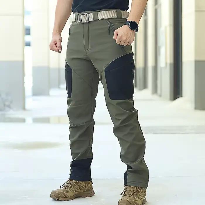 Pantalon de ski et de neige homme avec doublure polaire chaude et design militaire pour randonnée et chasse automne hiver
