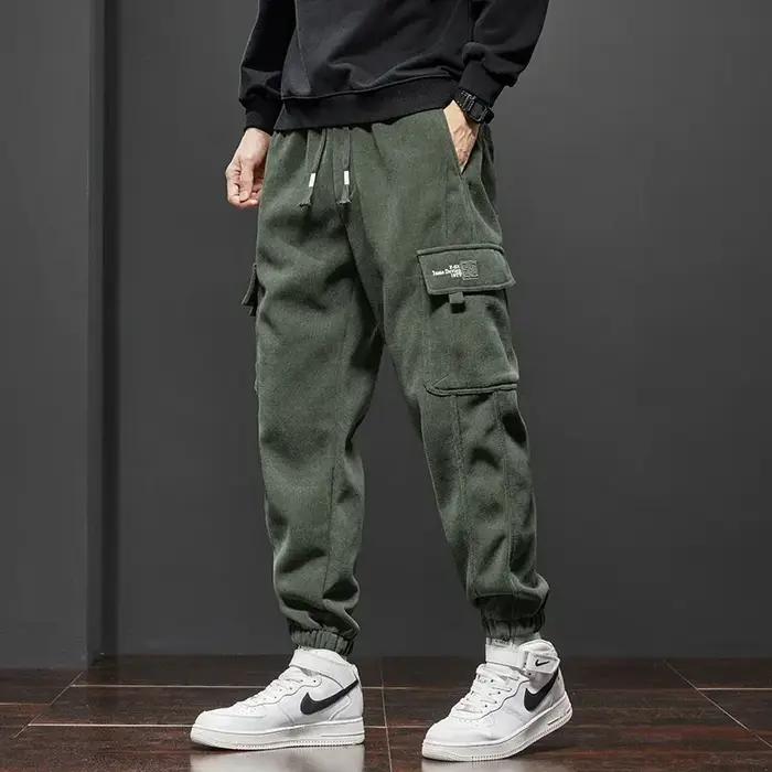 Pantalon décontracté homme élastique printemps automne stretch droit cordon harem jogging sport