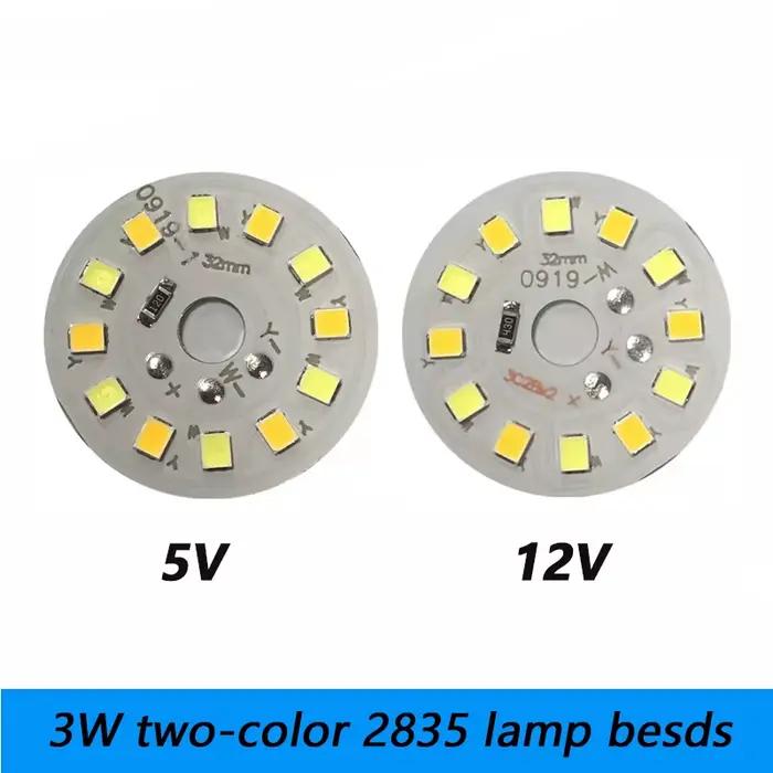 DALLil1-Panneau lumineux LED bicolore, source de lumière, 32mm, 2835 perles de lampe, blanc chaud, 3