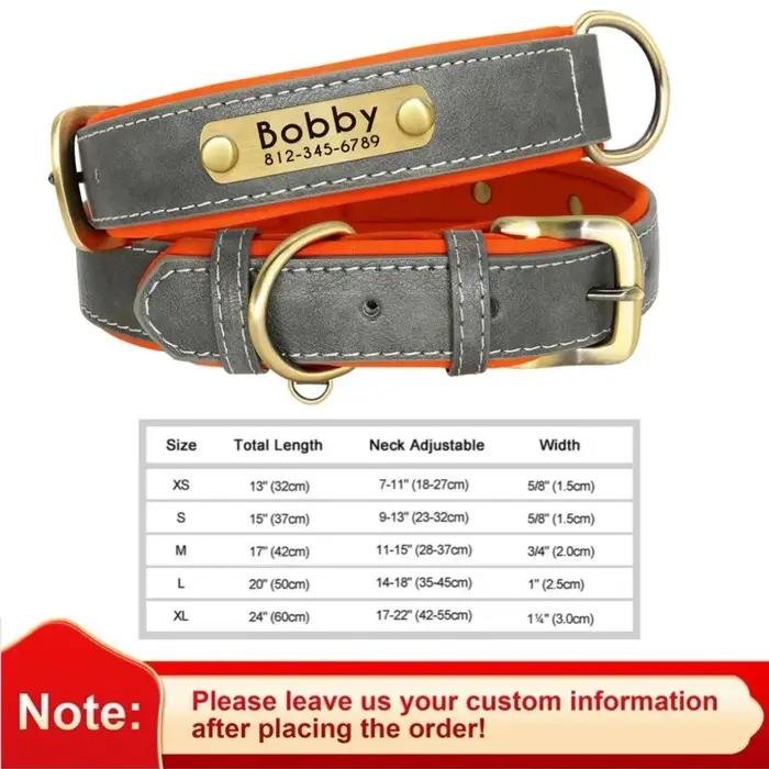 Collier de chien personnalisé en cuir