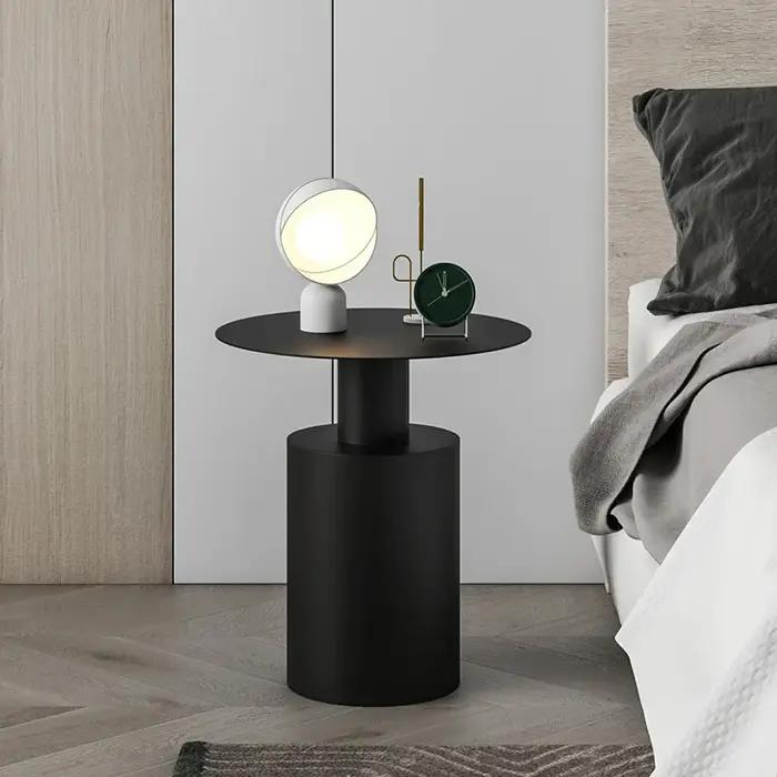 Table d'appoint ronde en fer style nordique luxe minimaliste pour salon coin de lit plateau petite table basse avec rangement pour adultes seniors occasions spéciales