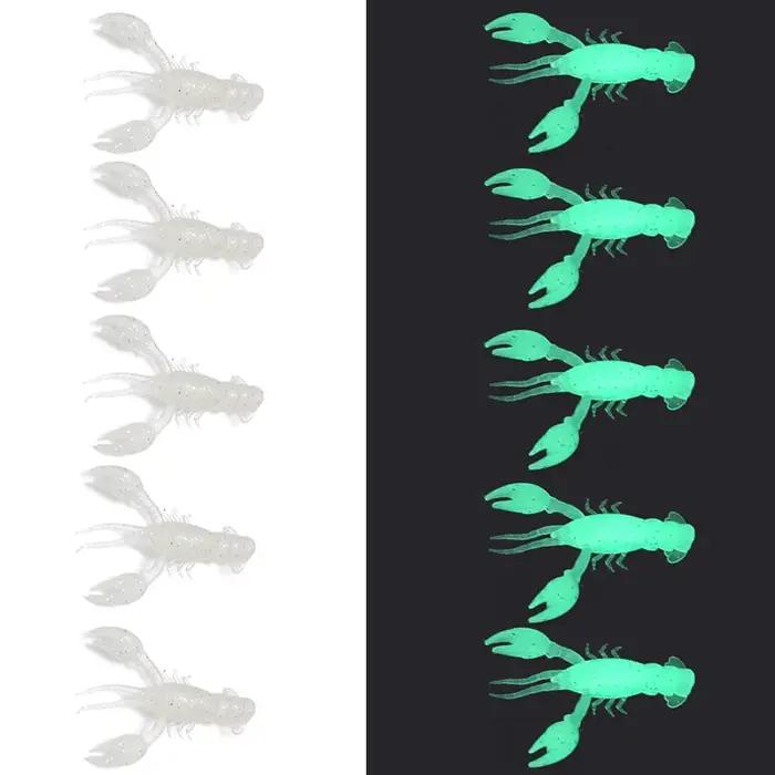 Leurres souples lumineux en PVC pour la pêche en haute mer, plage, lac, rivière et réservoir d'étang 5 pièces pour truites, bars, vivaneaux et autres poissons