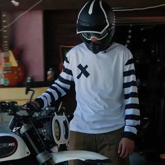 Combinaison de moto blanche d'été pour tout-terrain, descente, vêtements à séchage rapide