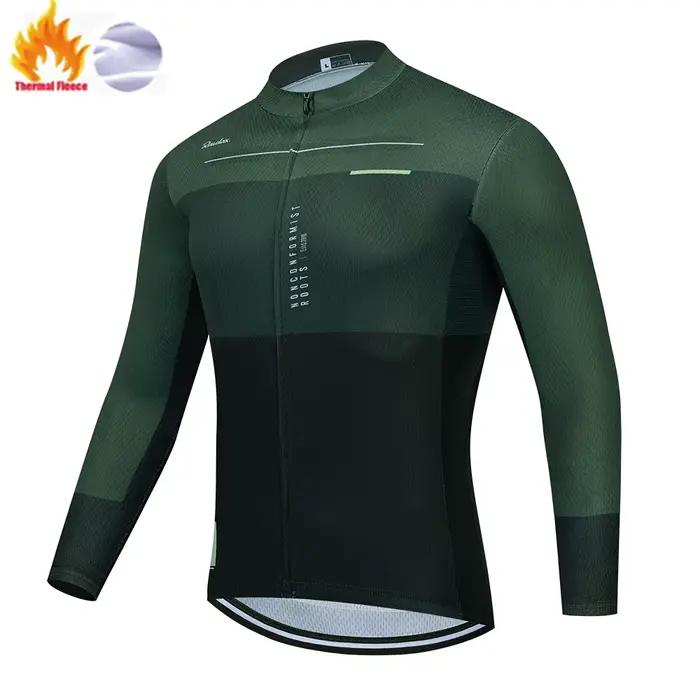 Hommes vestes d'hiver 2025 équipe Raudax hiver vêtements de cyclisme vtt à manches longues maillots