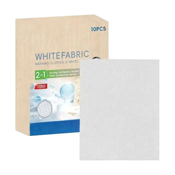 10 feuilles de blanchissant textile blanc pour machine à laver