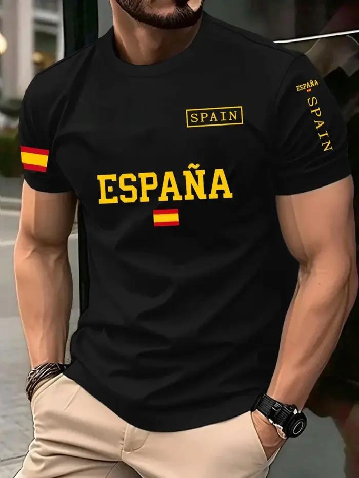 Maillot de football Espagne 2026 pour homme – Style classique, décontracté, à manches courtes, col r