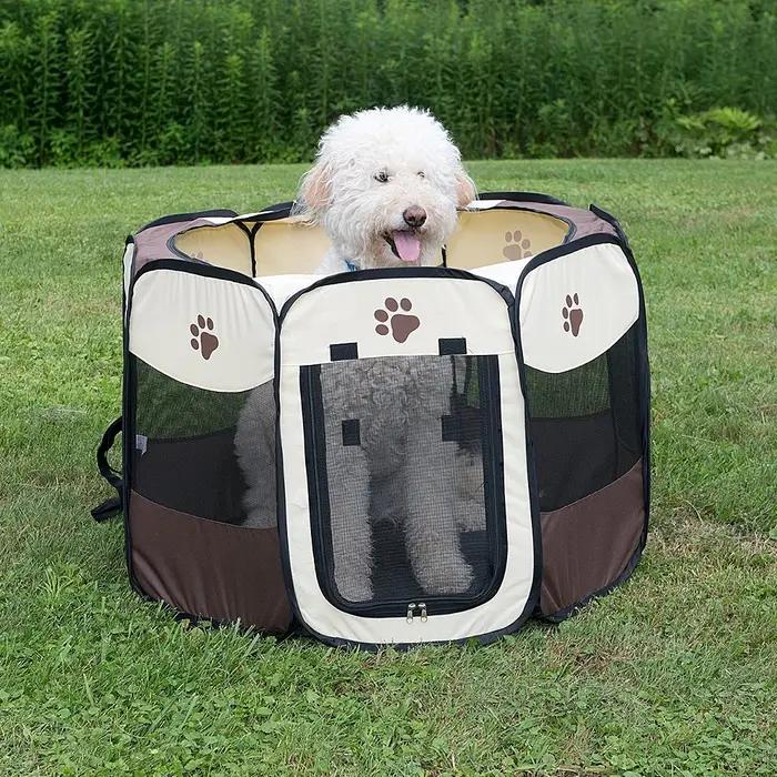 Clôture Octogonale Portable et Pliable pour Animaux de Compagnie