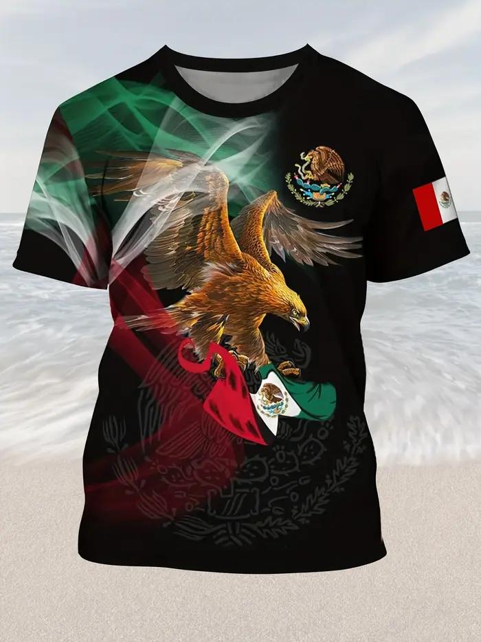 T-shirt pour hommes imprimé aigle – T-shirt décontracté confortable