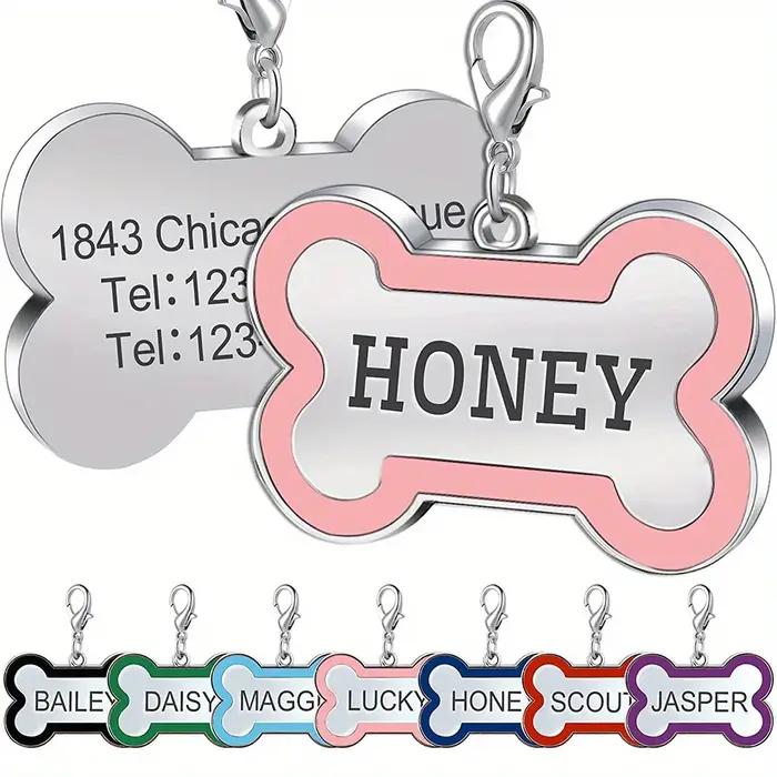 1PC Plaque d'identification personnalisée pour animaux de compagnie