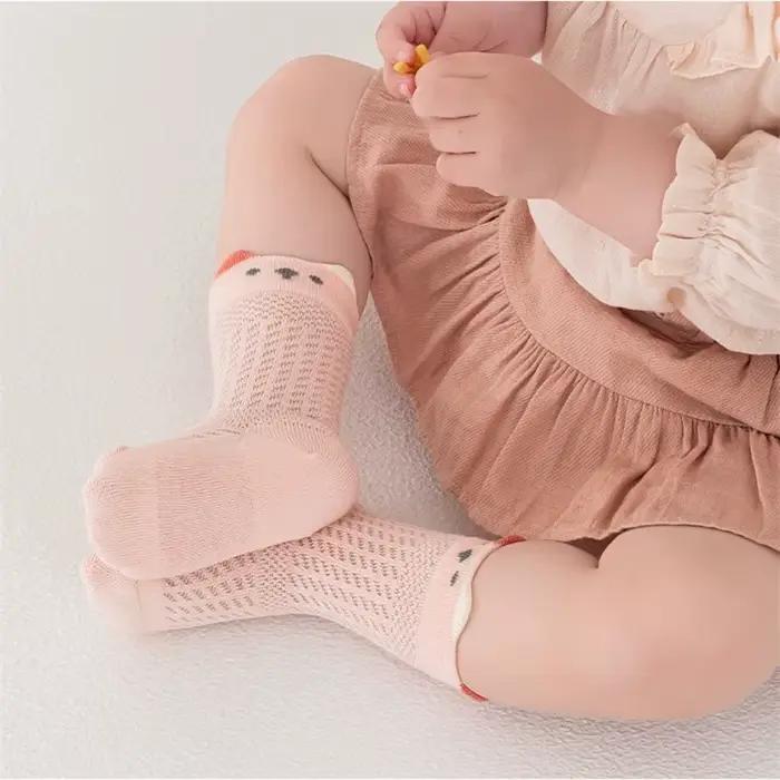 3 paires/lot chaussettes nouveau-né pour fille garçon 0-5 ans été mince coton maille infantile bébé