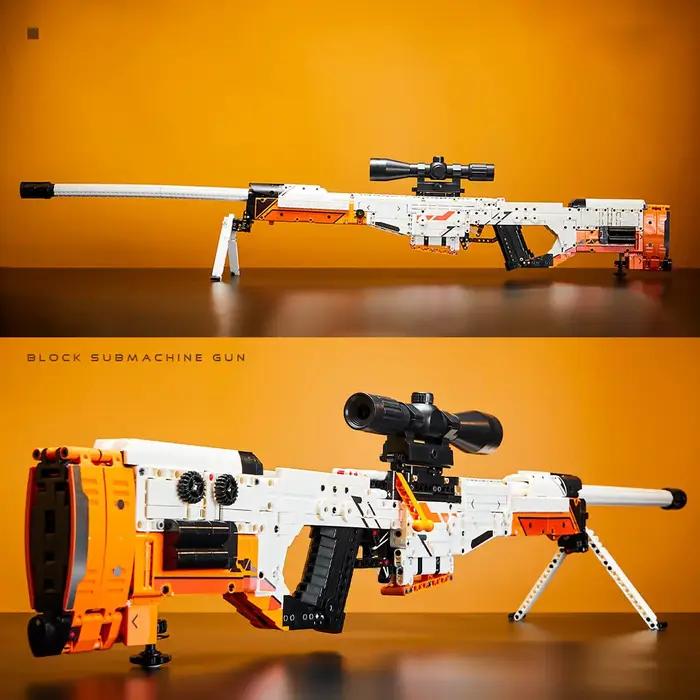 1548 pièces technique doré AK47 M4A4 AWP P90 modèle de pistolet blocs de construction avec moteur ensemble arme briques jouets cadeau pour enfants enfants