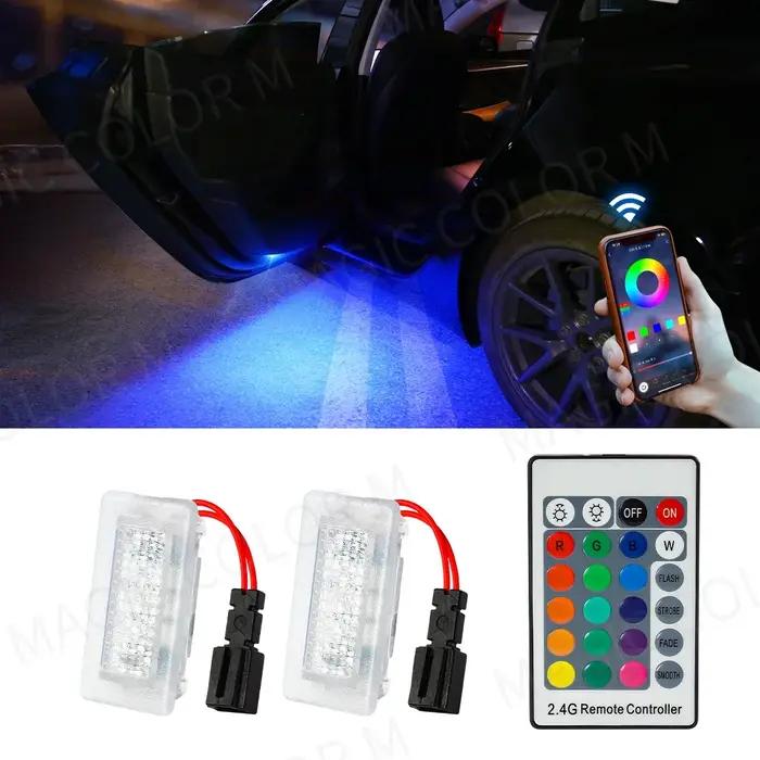 Lumière de plancher de voiture LED RVB, lampes décoratives, accessoires intérieurs, plancher, porte,