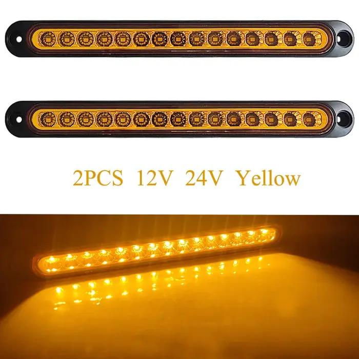2 pièces 12V 24V barre lumineuse de voiture marqueur latéral clignotant arrêt lampe d'avertissement montage élevé utilis