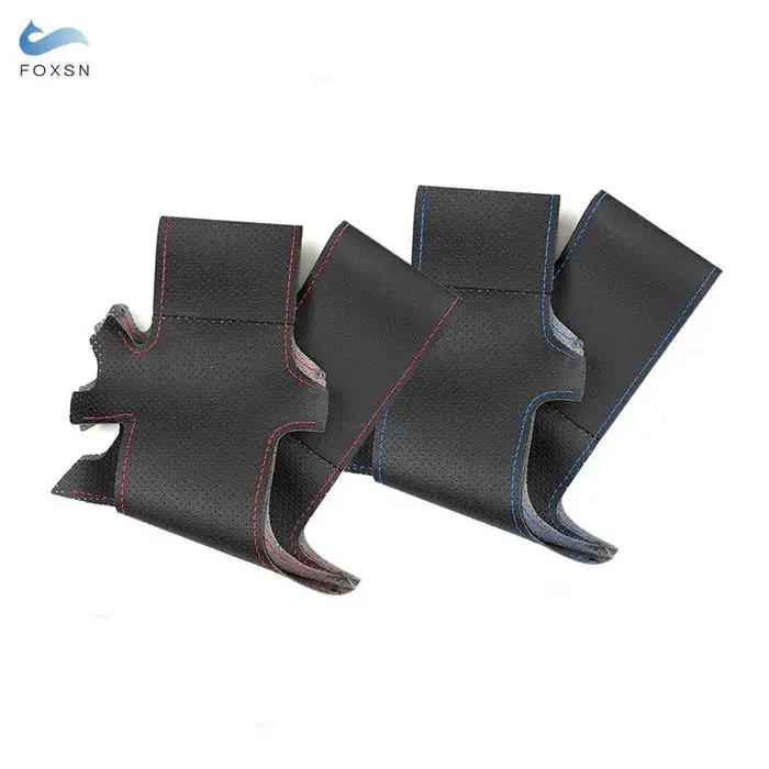 Housse de volant de voiture pour BMW série 3 5 E36 E46 E39 X3 E83 X5 E53 tresse en cuir microfibre p