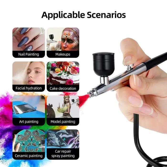 Mini Kit de compresseur d'air aérographe Portable, pistolet de pulvérisation de peinture pour Nail A