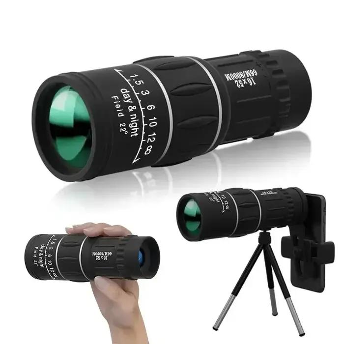 Longue-vue monocular 16x52 haute puissance - Zoom optique longue portée pour observation nocturne et jour