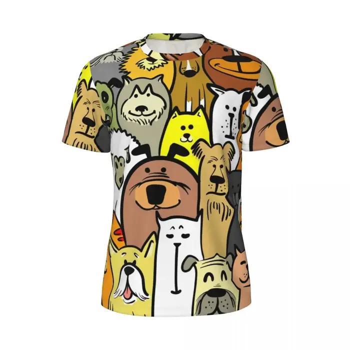 T-shirt de course de chien de dessin animé pour hommes, imprimé animal drôle, t-shirts géants, hiphe
