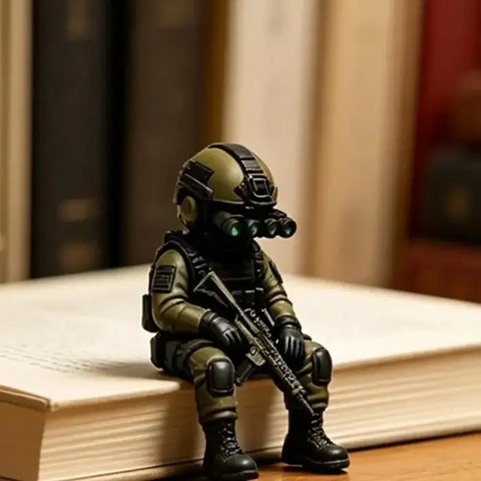 Figurine tactique miniature de soldat sniper assis