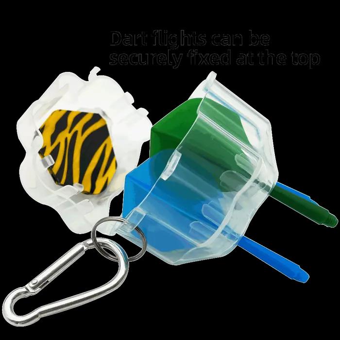 Wedarter – boîte à outils pour fléchettes, 4 couleurs, accessoires pour fléchettes, Mini boîte à fléchettes Portable en plastique Transparent avec Clip de suspension en aluminium