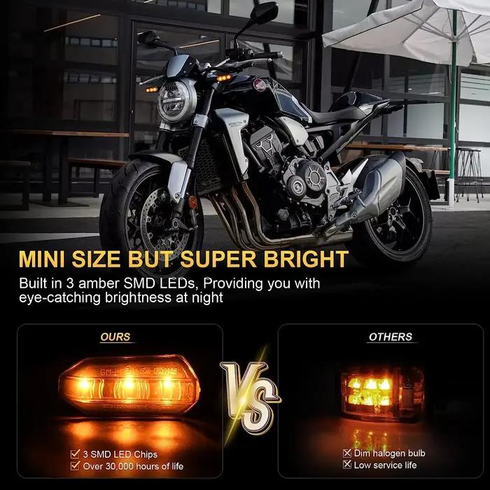8mm Mini Moto LED clignotants ambre clignotant clignotant clignotant lampe 12V Moto indicateur lampe