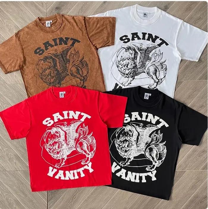 T-shirt Saint Vanity en coton pur pour hommes style décontracté avec logo imprimé pour l'été et toutes occasions spéciales