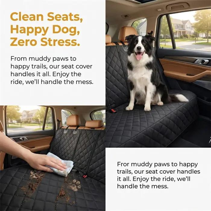Housse de siège de voiture imperméable pour chien avec accoudoir central
