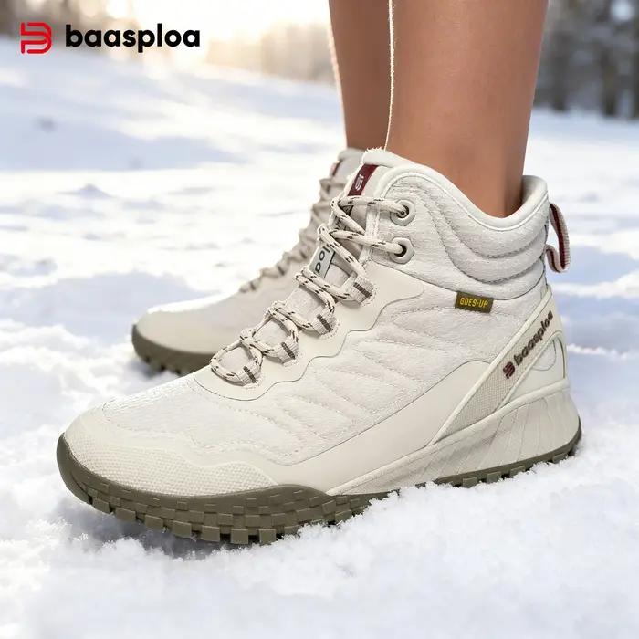 Baasploa-Baskets d'hiver en peluche pour femmes, bottes de neige chaudes, chaussures imperméables co
