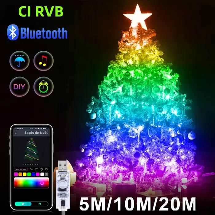 20M 10M 5M LED Festival lumières fée chaîne lumière intelligente Bluetooth adressable rideaux