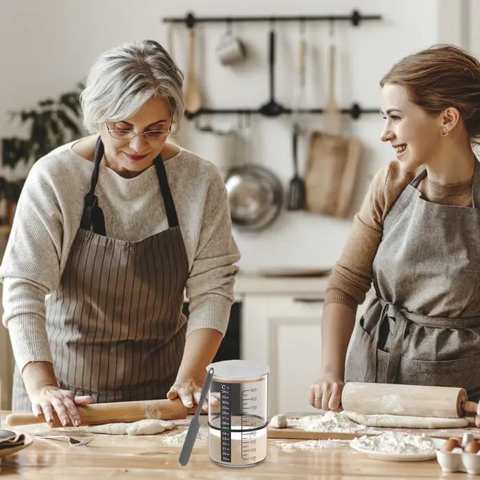 Pot de Fermentation au levain 900ml, récipient de démarrage au levain, pot en verre transparent, fou