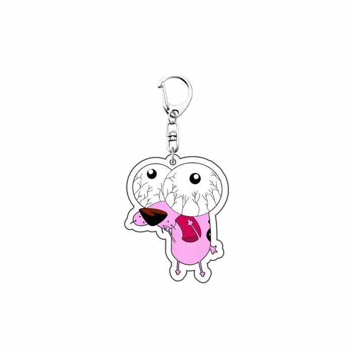 Dessin animé "Courage du chien lâches" 6 cm acrylique mignon Expression Pack porte-clés sac à dos cintre décoration Collection Fan cadeau
