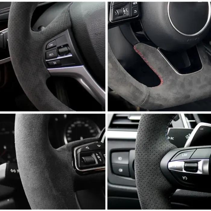 Housse de volant de voiture personnalisée en daim, 100% adaptée à Volkswagen Golf 6 Mk6 VW Polo Sagi